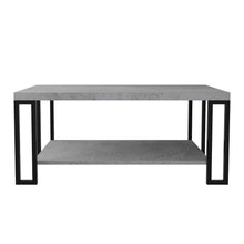 Load image into Gallery viewer, Gymax Coffee Table Metal Frame Accent Cocktail Table w/ Storage Shelf Cement Color
