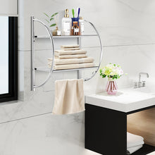 Load image into Gallery viewer, Gymax Wall Mount Shower Organizer Holder 2-Tier Bathroom Rack Storage Toilet Towel Bar
