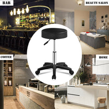 Load image into Gallery viewer, Gymax 1 PC Adjustable Hydraulic Rolling Swivel Bar Stool Massage Spa Beauty Seat Black
