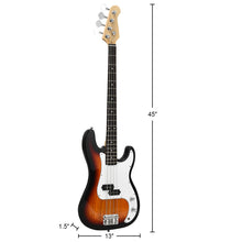 Load image into Gallery viewer, Gymax Full Size Electric Bass Guitar 4 String with Strap Guitar Bag Amp Cord Yellow
